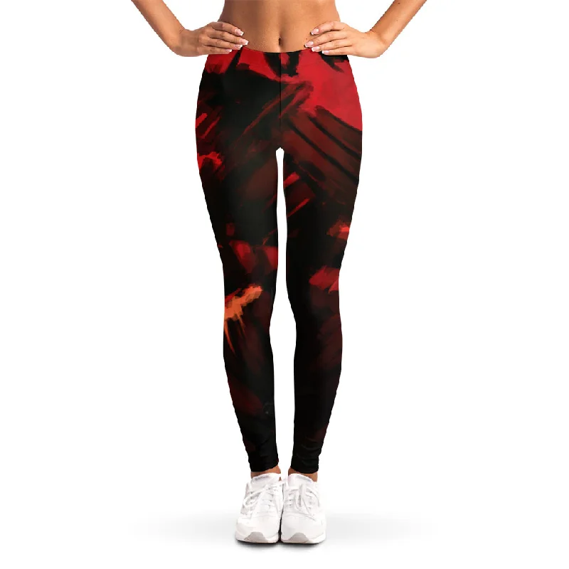 Limited Quantity Red Sunset Samurai Print Women's Leggings