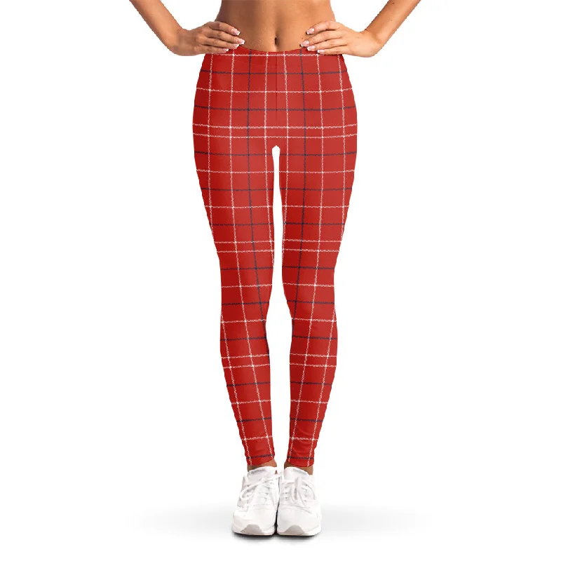 Season Finale Sale Red Tattersall Pattern Print Women's Leggings