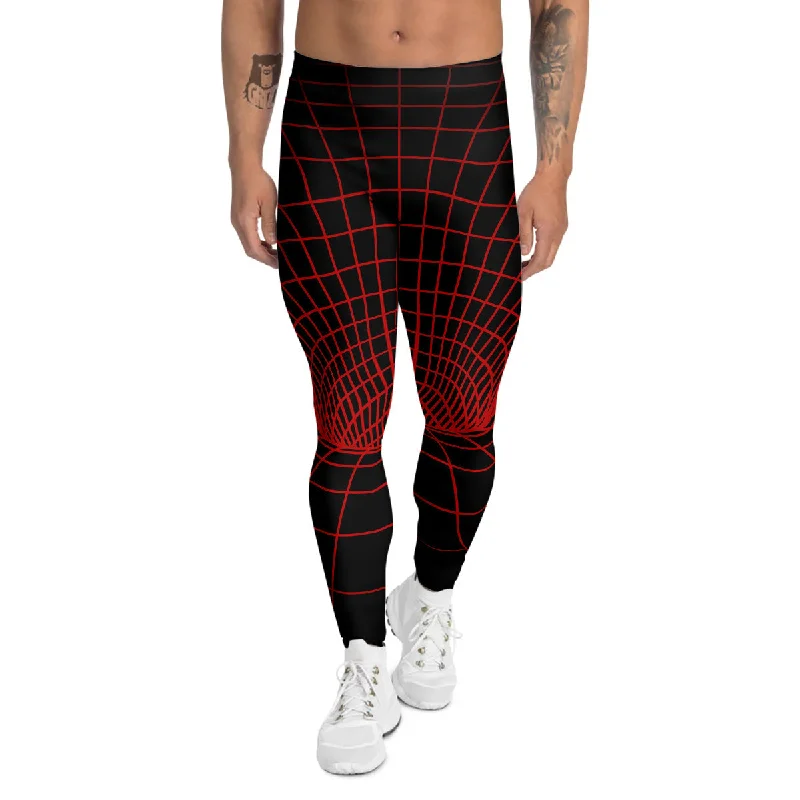 Special Promotion Red Techno Funnel Print Men's Leggings