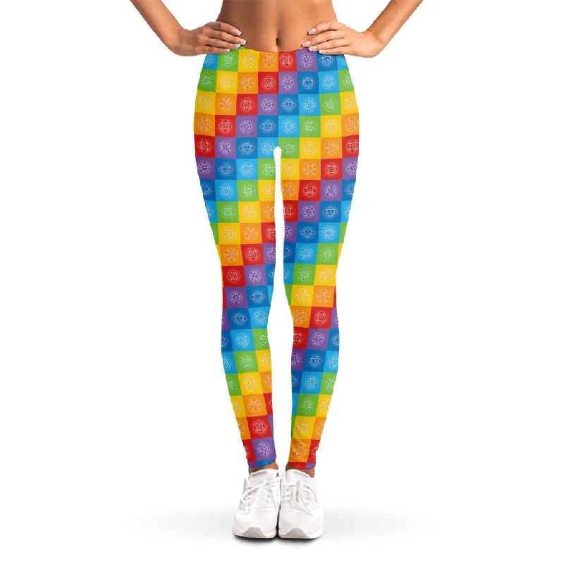 Weekend Special Reiki And The 7 Chakras Pattern Print Women's Leggings