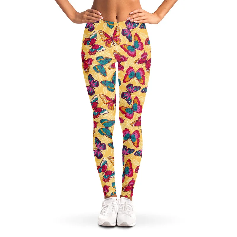 Savings Galore Retro Colorful Butterfly Pattern Print Women's Leggings