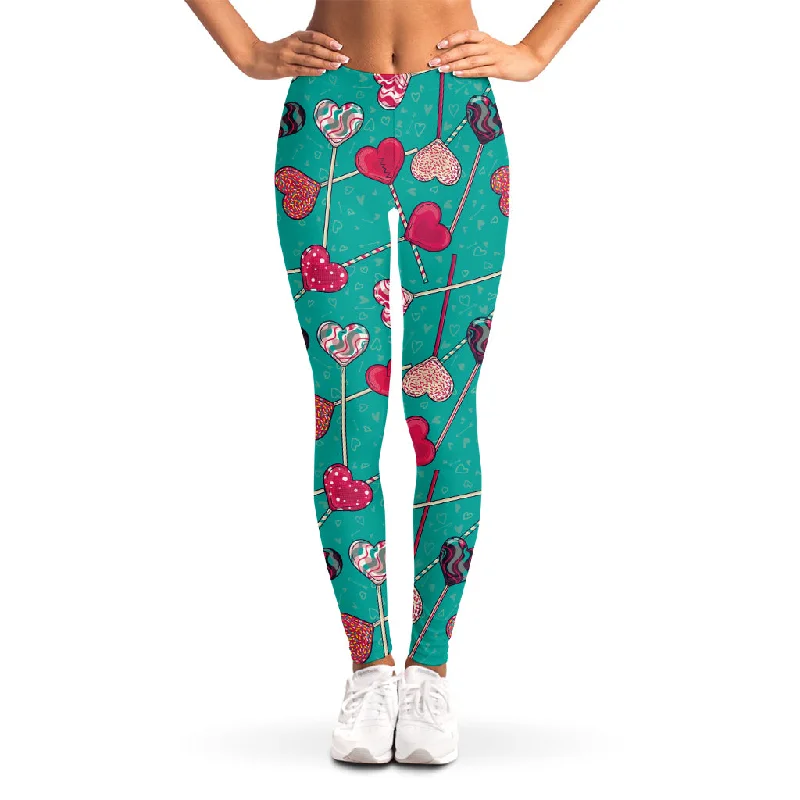 Markdowns Retro Lollipop Pattern Print Women's Leggings