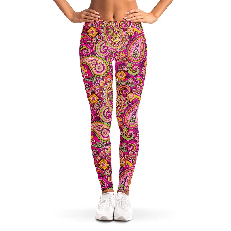 Extra Savings Retro Paisley Pattern Print Women's Leggings