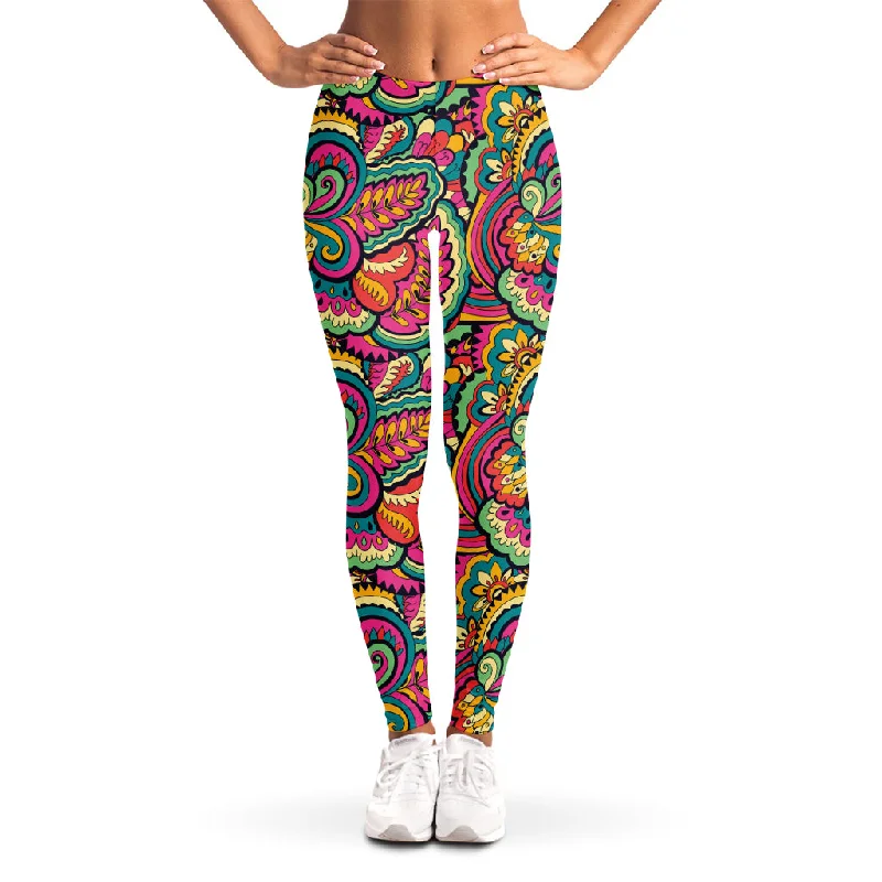 Bonus Savings Retro Psychedelic Hippie Pattern Print Women's Leggings