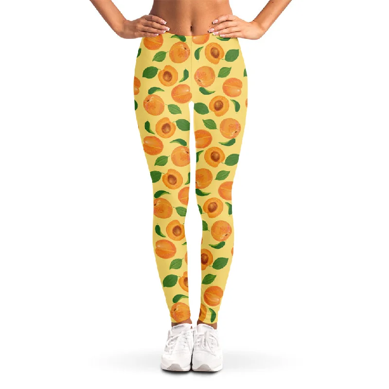 Flash Deals Ripe Apricot Fruit Pattern Print Women's Leggings