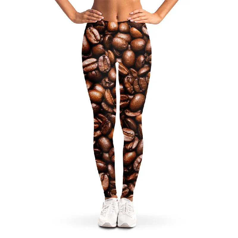 Daily Specials Roasted Coffee Bean Print Women's Leggings