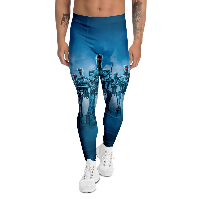 Final Clearance Robot Army Print Men's Leggings