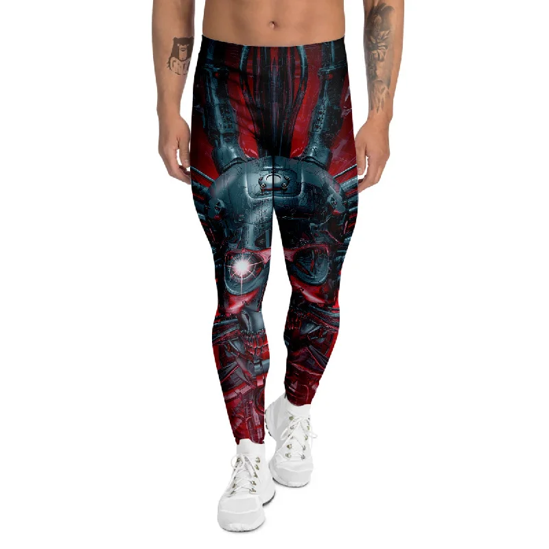 Today's Special Robotic Skull Print Men's Leggings