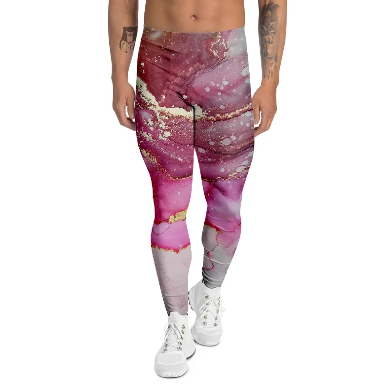 Clearance Items Rose Gold Marble Print Men's Leggings