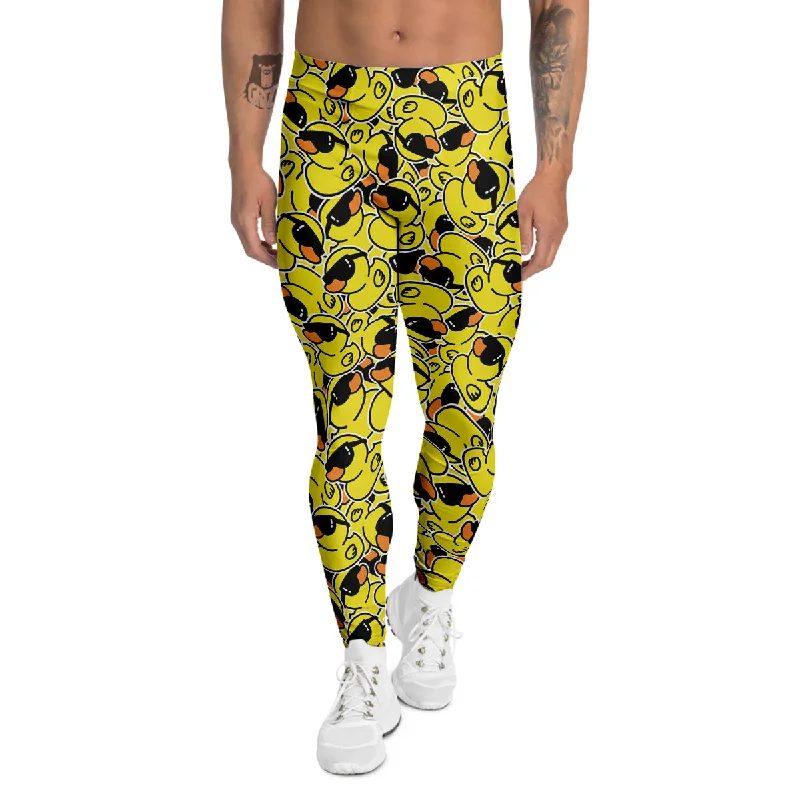 YEAR-End Clearance Rubber Duck Mafia Print Pattern Men's Leggings