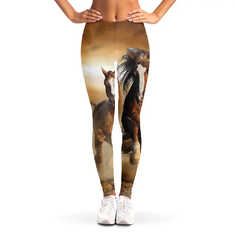 Can't Miss Running Wild Horses Print Women's Leggings