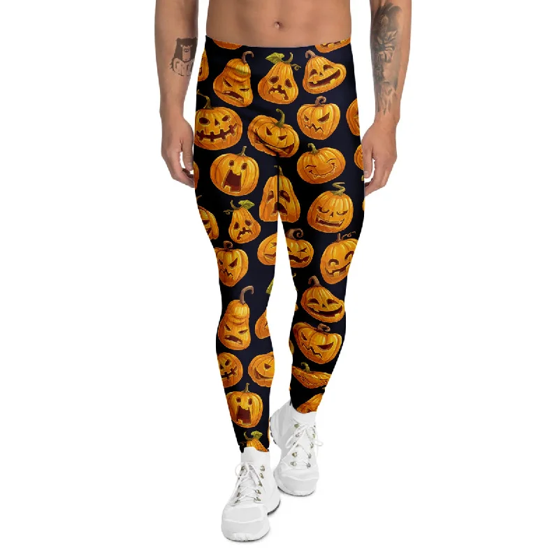 Today’s Deal Sacry Halloween Pumpkins Print Pattern Men's Leggings
