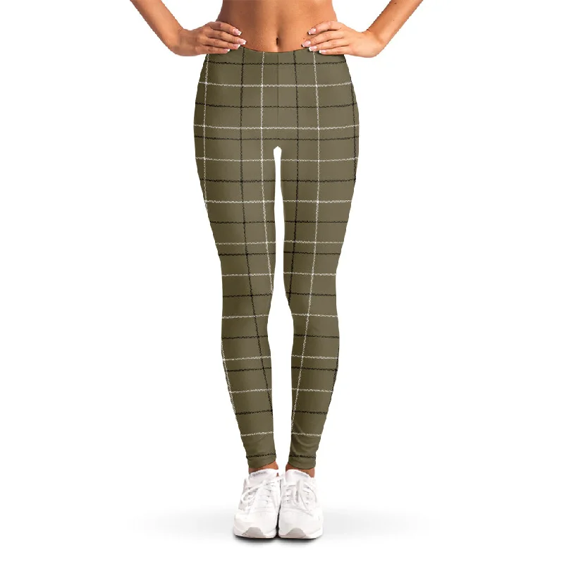 Price Break Sage Green Tattersall Pattern Print Women's Leggings