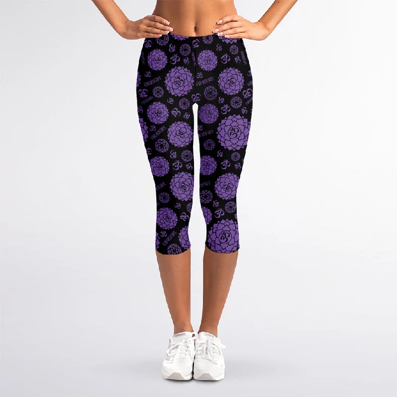 Massive Deals Sahasrara Chakra Pattern Print Women's Capri Leggings