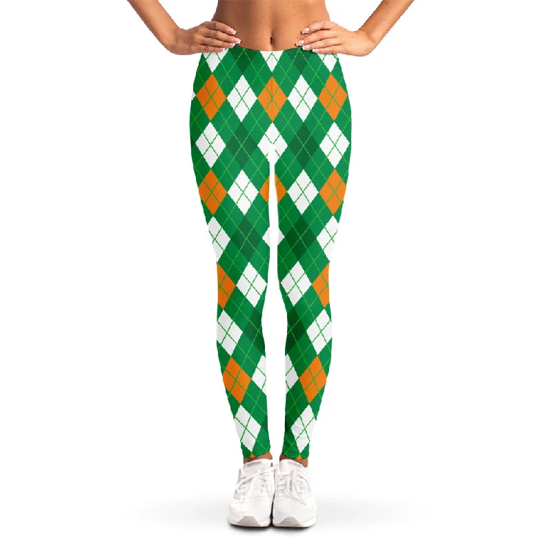 Online Exclusive Saint Patrick's Day Argyle Pattern Print Women's Leggings