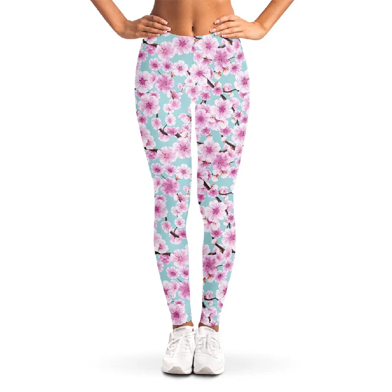Unbeatable Prices Sakura Cherry Blossom Pattern Print Women's Leggings