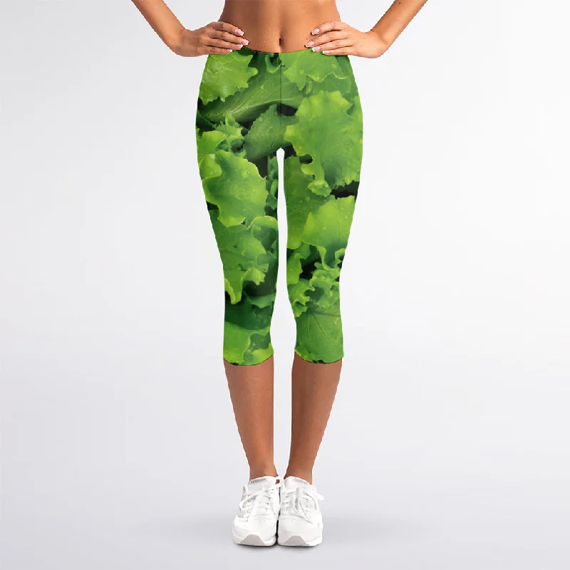 Special Savings Salad Vegetable Print Women's Capri Leggings