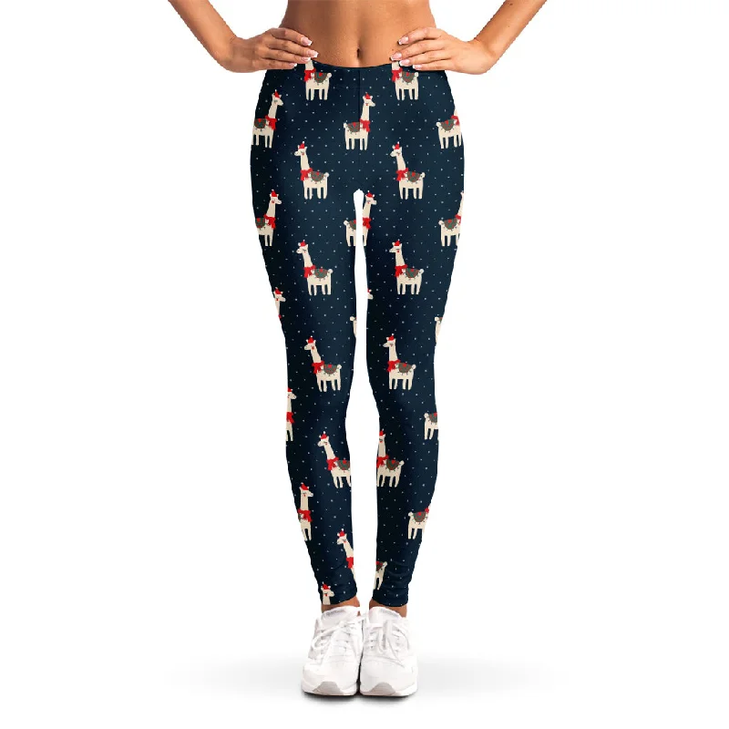 Price Cut Santa Claus Llama Xmas Pattern Print Women's Leggings