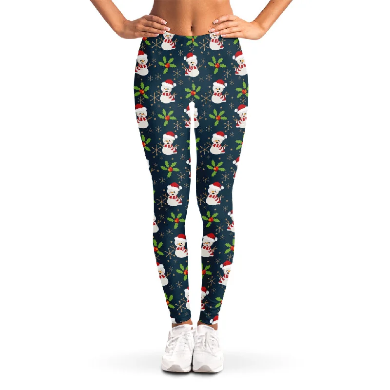 Final Markdown Santa Snowman Pattern Print Women's Leggings