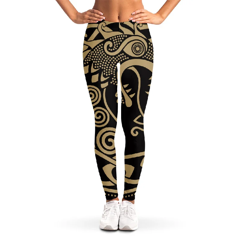 Deep Discounts Scandinavian Viking Dragon Print Women's Leggings