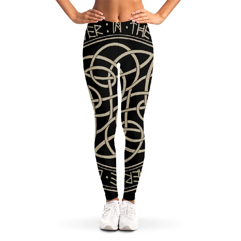 Limited Availability Scandinavian Viking Symbol Print Women's Leggings
