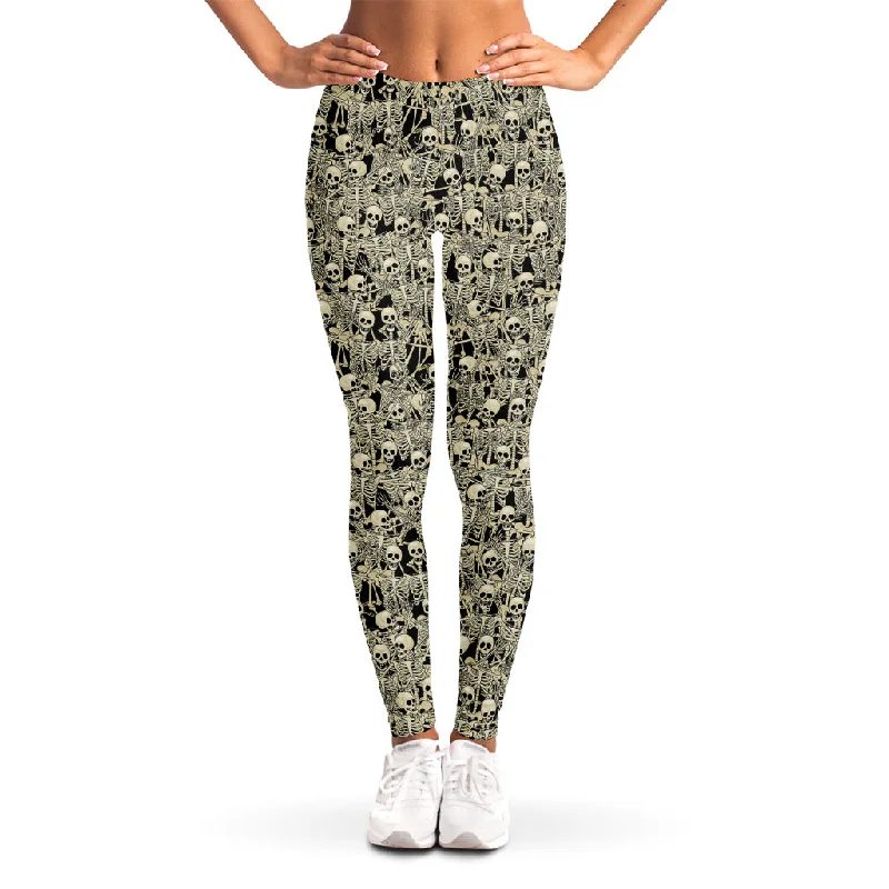 Best Bargains Scary Skeleton Pattern Print Women's Leggings