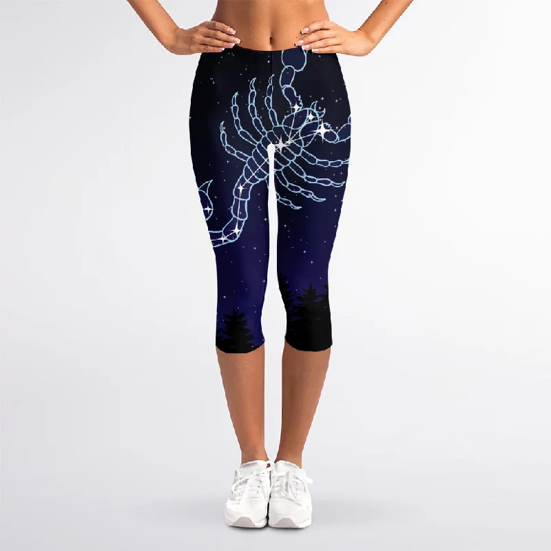 Mega Deal Scorpio Constellation Print Women's Capri Leggings