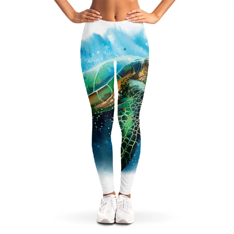 Exclusive Offers Sea Turtle Painting Print Women's Leggings