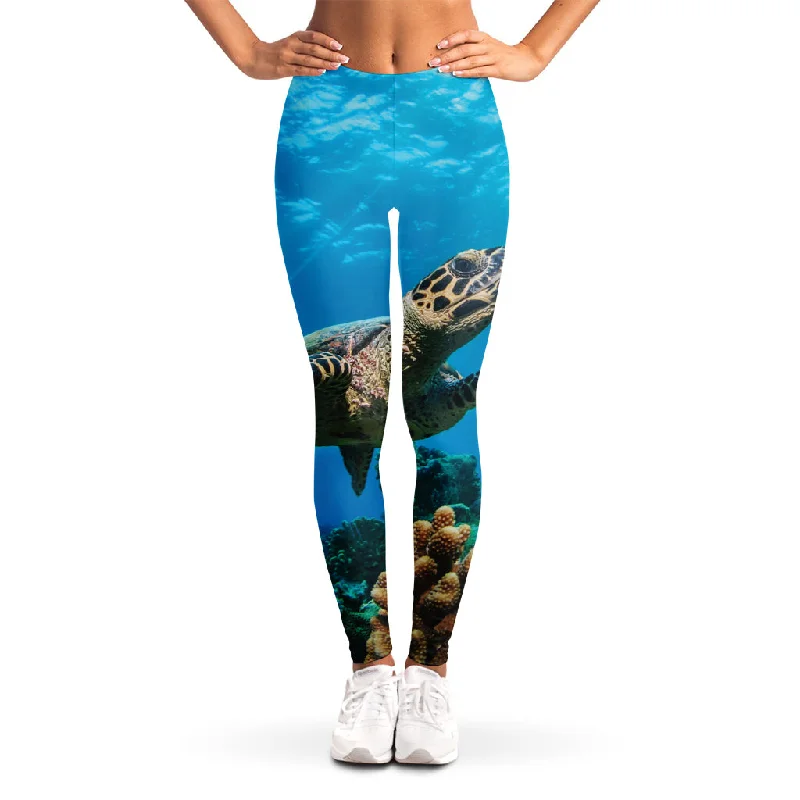 Crazy Savings Sea Turtle Underwater Print Women's Leggings