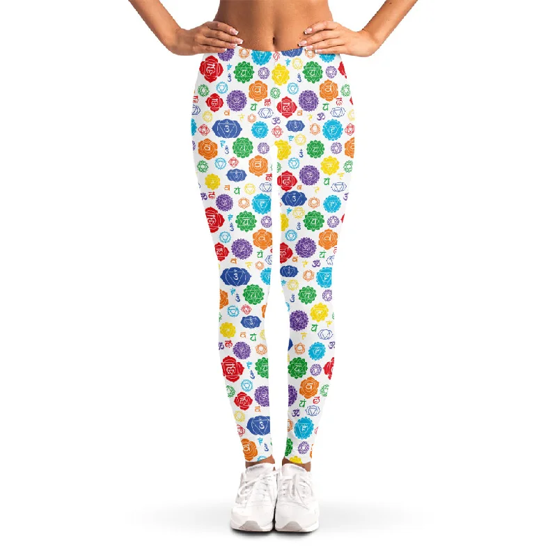 Big Savings Seven Chakra Symbols Pattern Print Women's Leggings