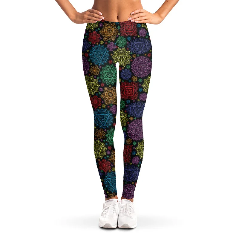 Today’s Deal Seven Chakras Flowers Pattern Print Women's Leggings