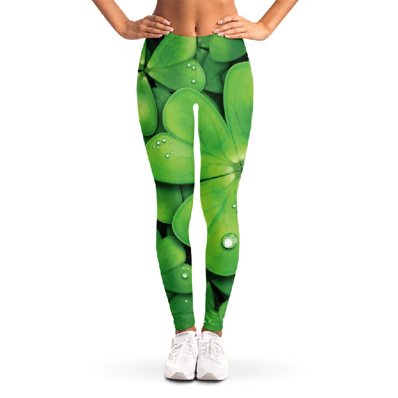 Now or Never Shamrock Clover St. Patrick's Day Print Women's Leggings