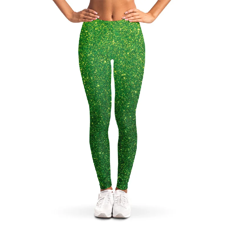 Markdowns Shamrock Green (NOT Real) Glitter Print Women's Leggings