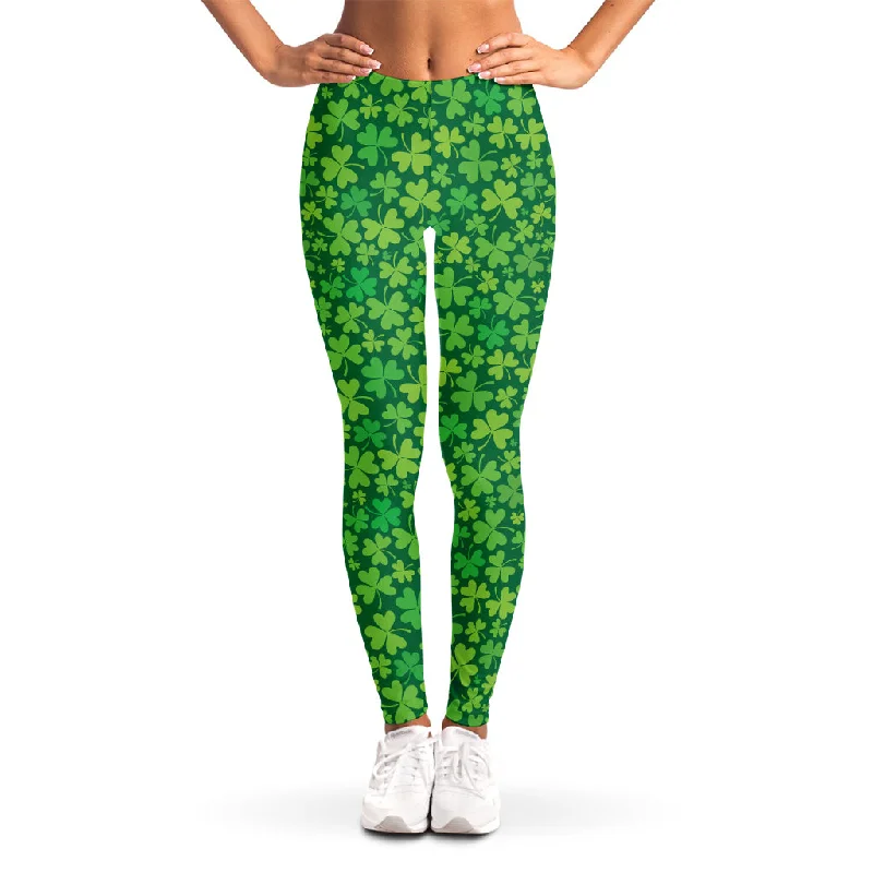 Low Prices Shamrock Leaf St. Patrick's Day Print Women's Leggings