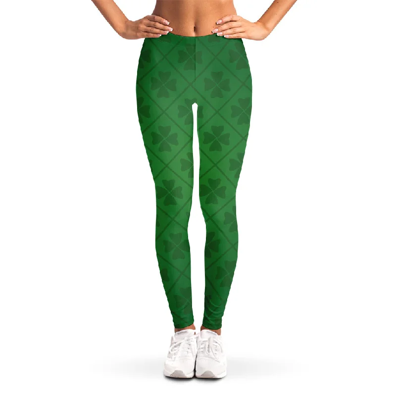Price Drop Alert Shamrock St. Patrick's Day Pattern Print Women's Leggings