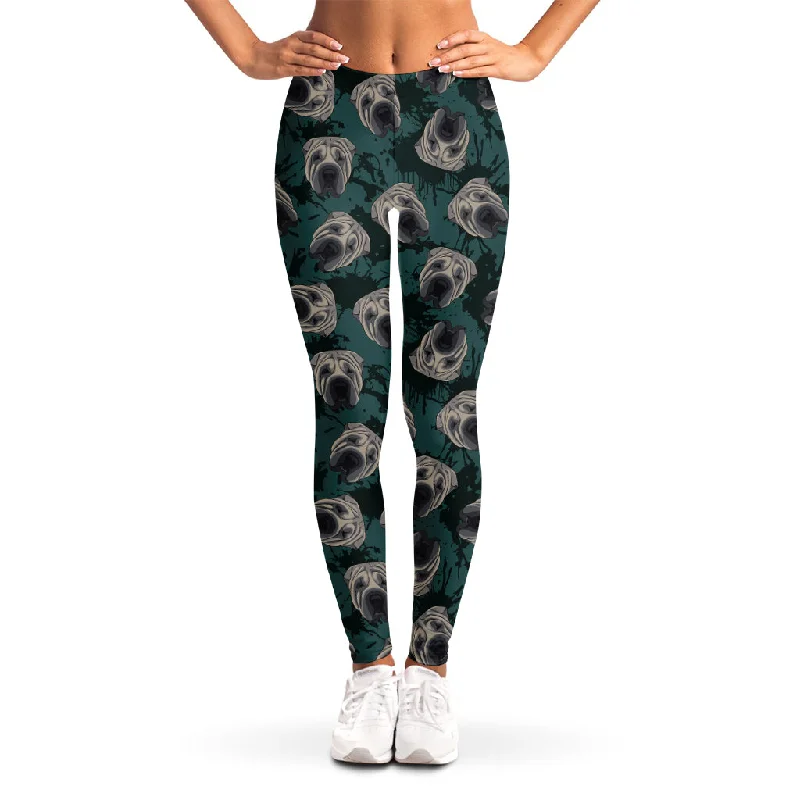 Bonus Savings Shar Pei Face Pattern Print Women's Leggings