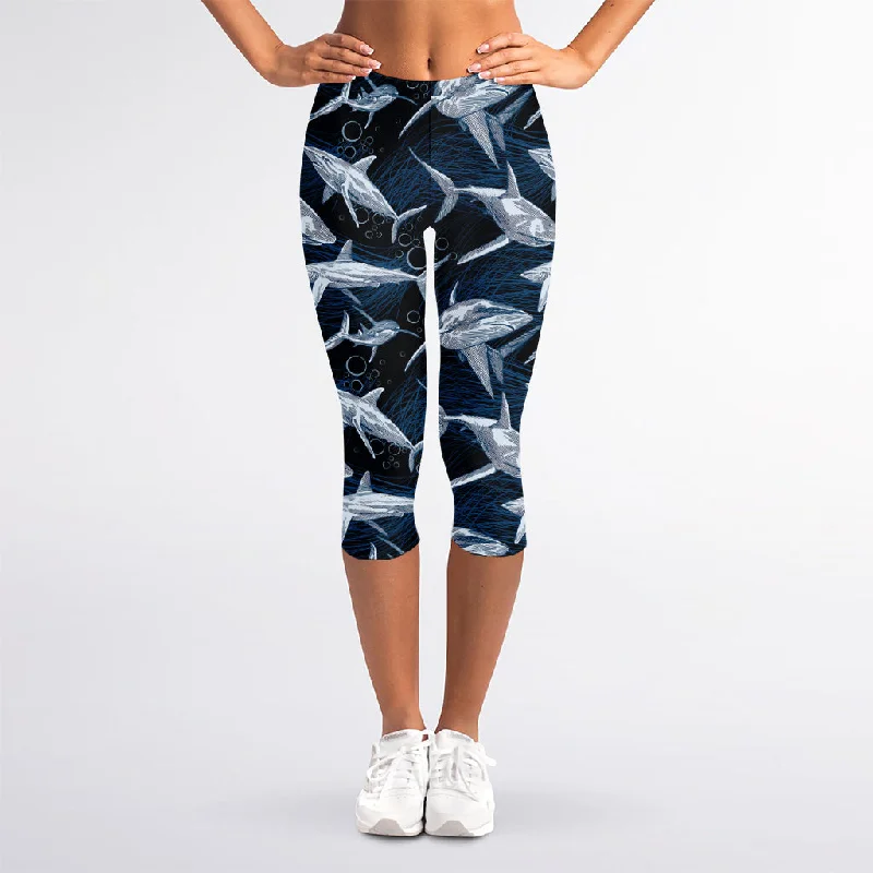 Quick Sale Shark Underwear Pattern Print Women's Capri Leggings