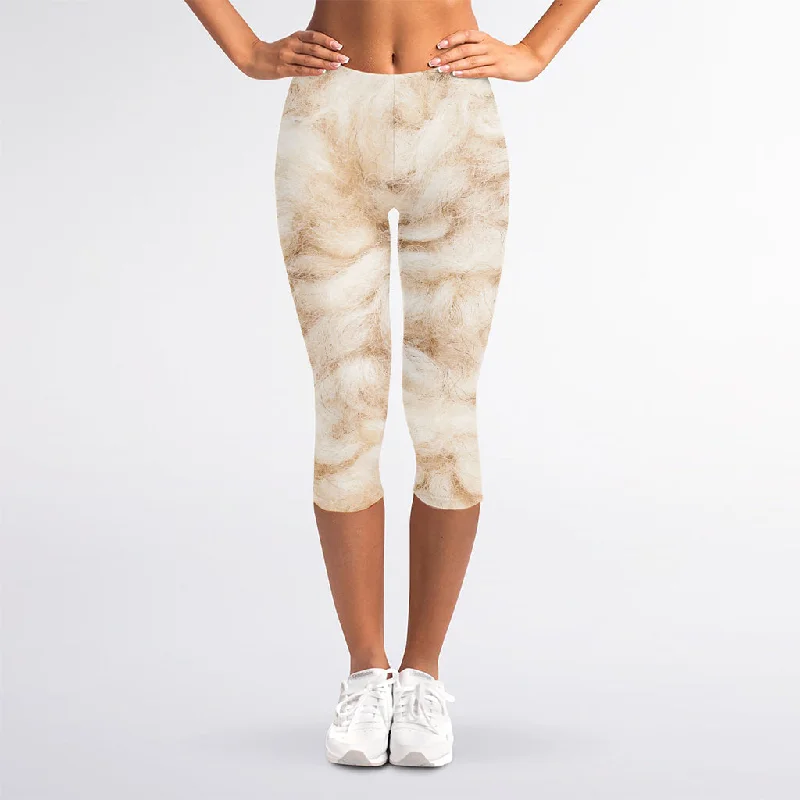 Shop and Save Sheepskin Print Women's Capri Leggings