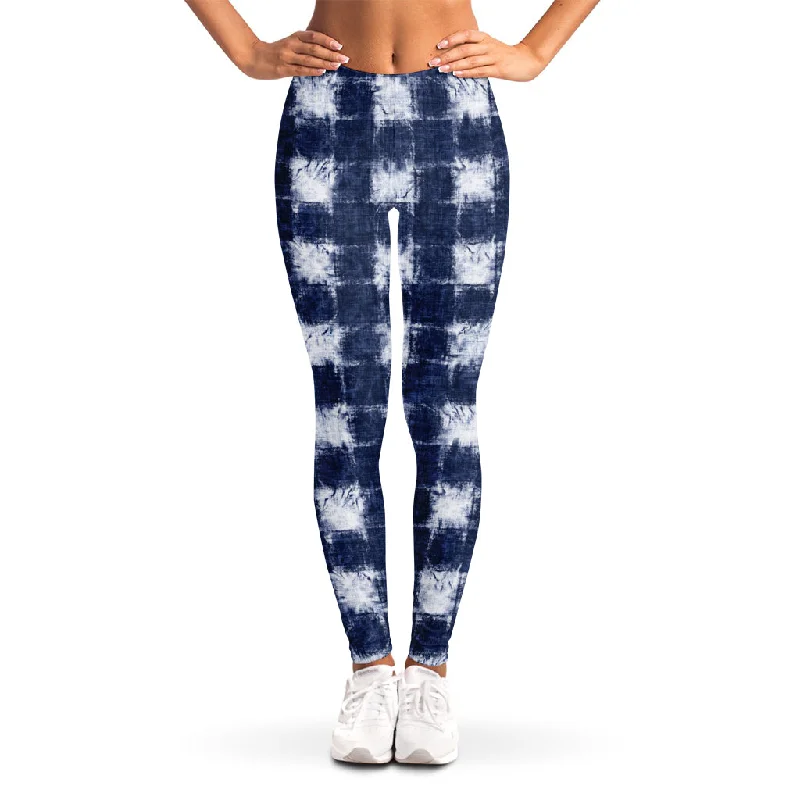 Price Buster Shibori Grid Pattern Print Women's Leggings