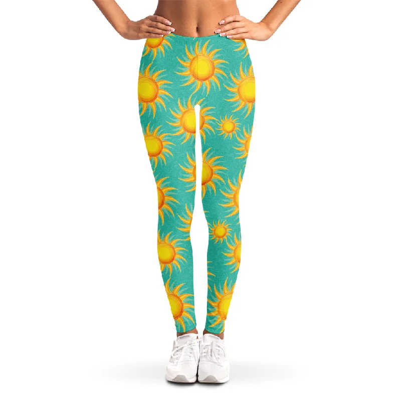 Customer Appreciation Sale Shiny Sun Pattern Print Women's Leggings