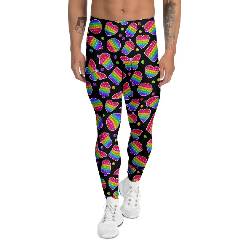 Epic Deals Silicone Bubbles Pop it Colorful Print Pattern Men's Leggings