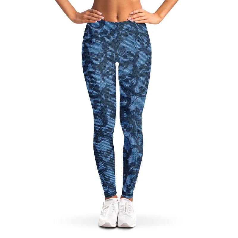 Exclusive Online Offer Skull Denim Jeans Pattern Print Women's Leggings