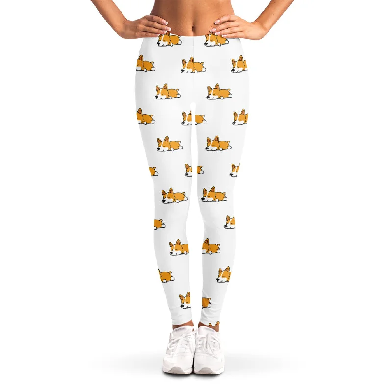 The Best Prices Sleeping Corgi Pattern Print Women's Leggings