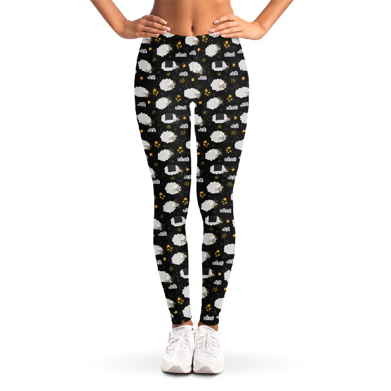 Stock Clearance Sleeping Sheep Pattern Print Women's Leggings