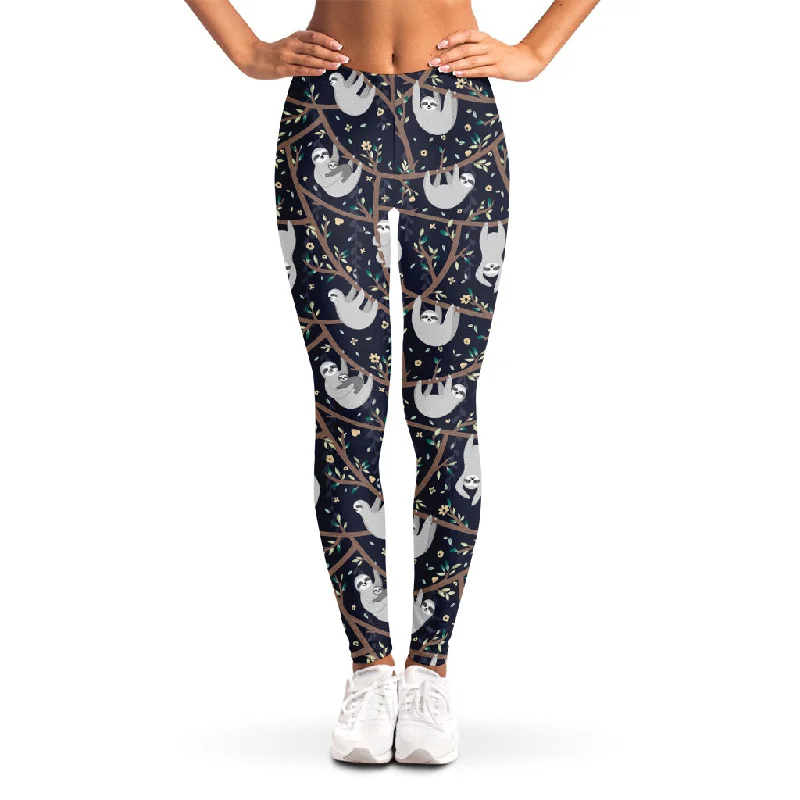 Price Cut Sloth Family Pattern Print Women's Leggings