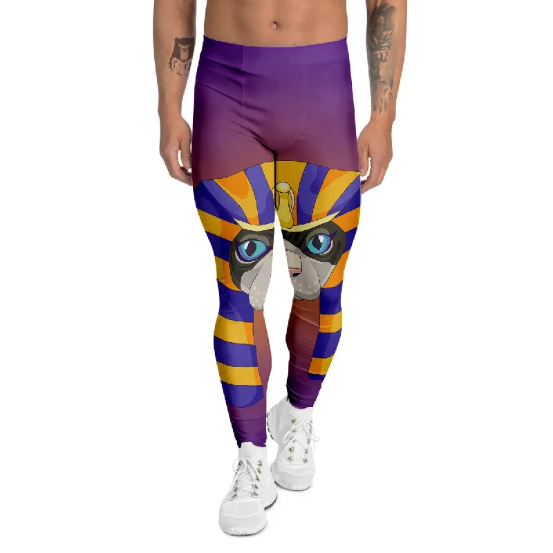 Stock Clearance Sphynx Cat Pharaoh Print Men's Leggings