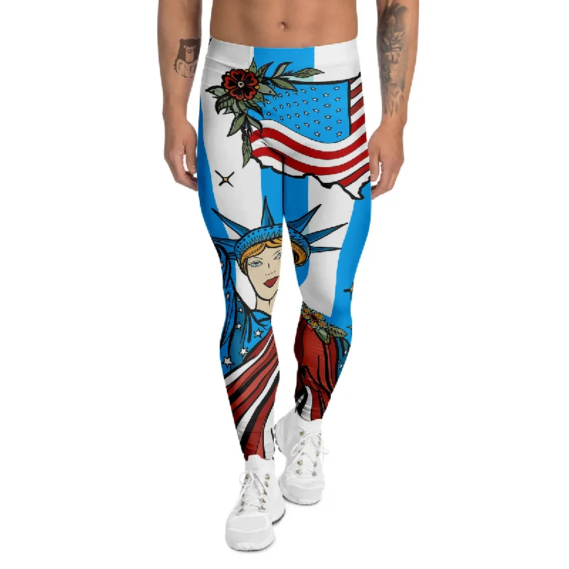 Fantastic Offers Statue Of Liberty USA Print Men's Leggings