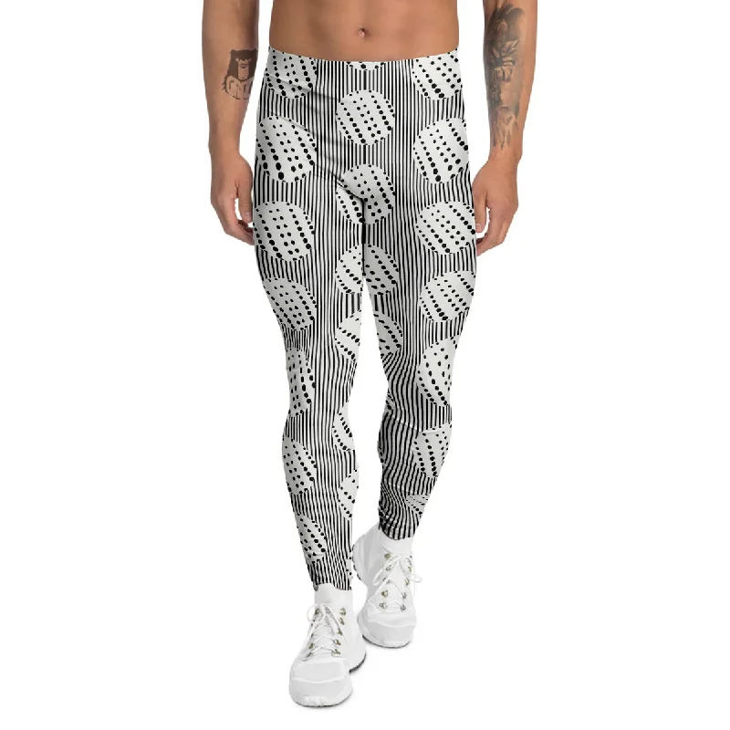 Clearance Items Stripes And Polka Dot Print Pattern Men's Leggings