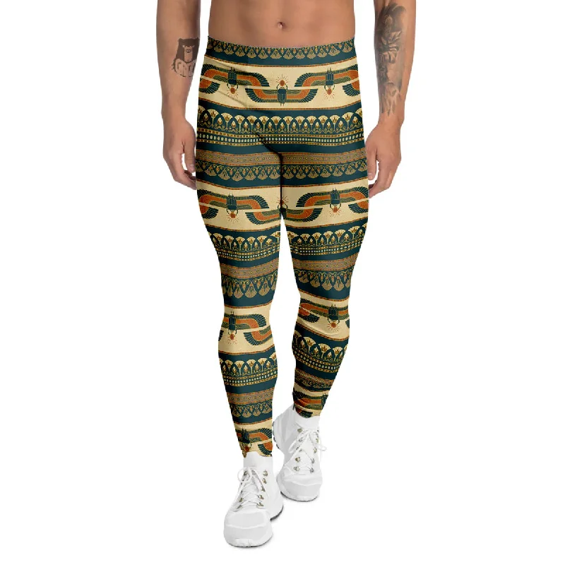 Don't Wait Symbols Of Ancient Egypt Print Pattern Men's Leggings