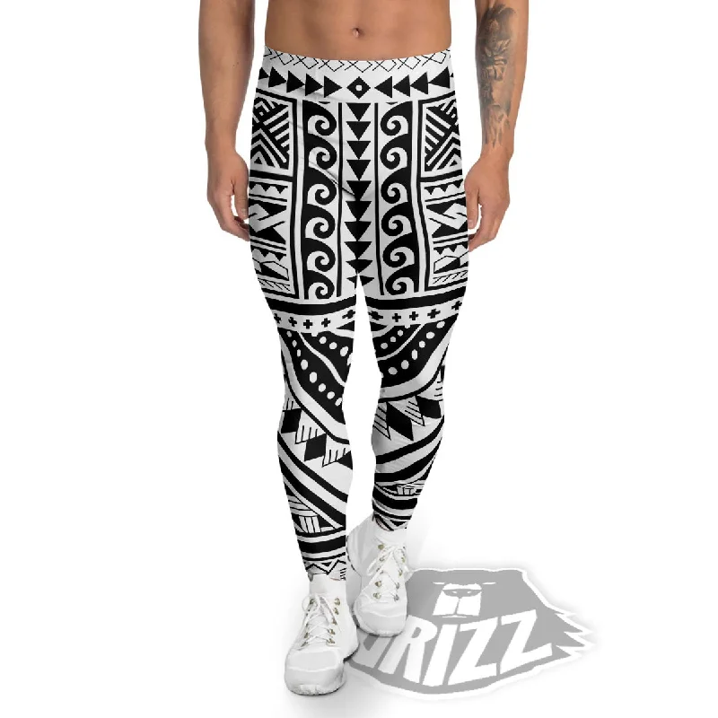 Steals and Deals Tribal Maori Polynesian Tattoo Print Men's Leggings